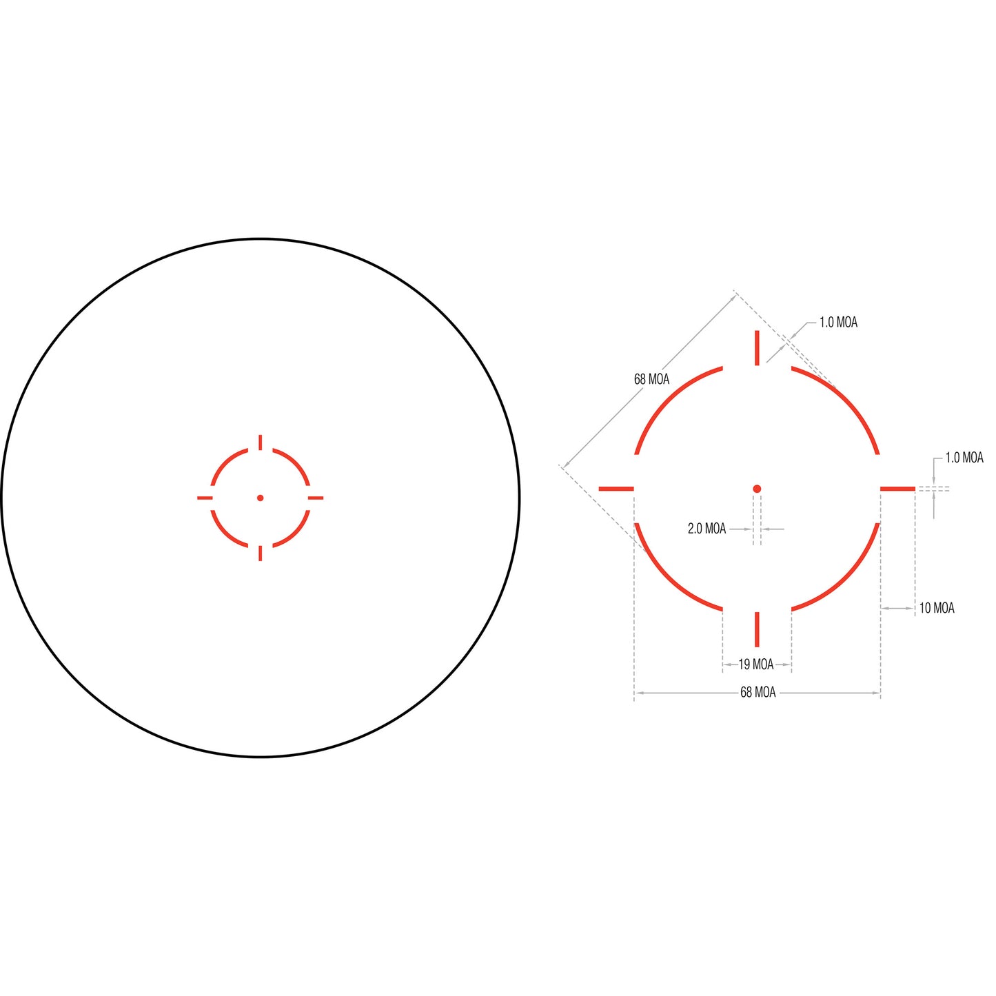 Trijicon MRO HD Red Dot 1x25 68MOA Circle 2MOA Dot Low Mount