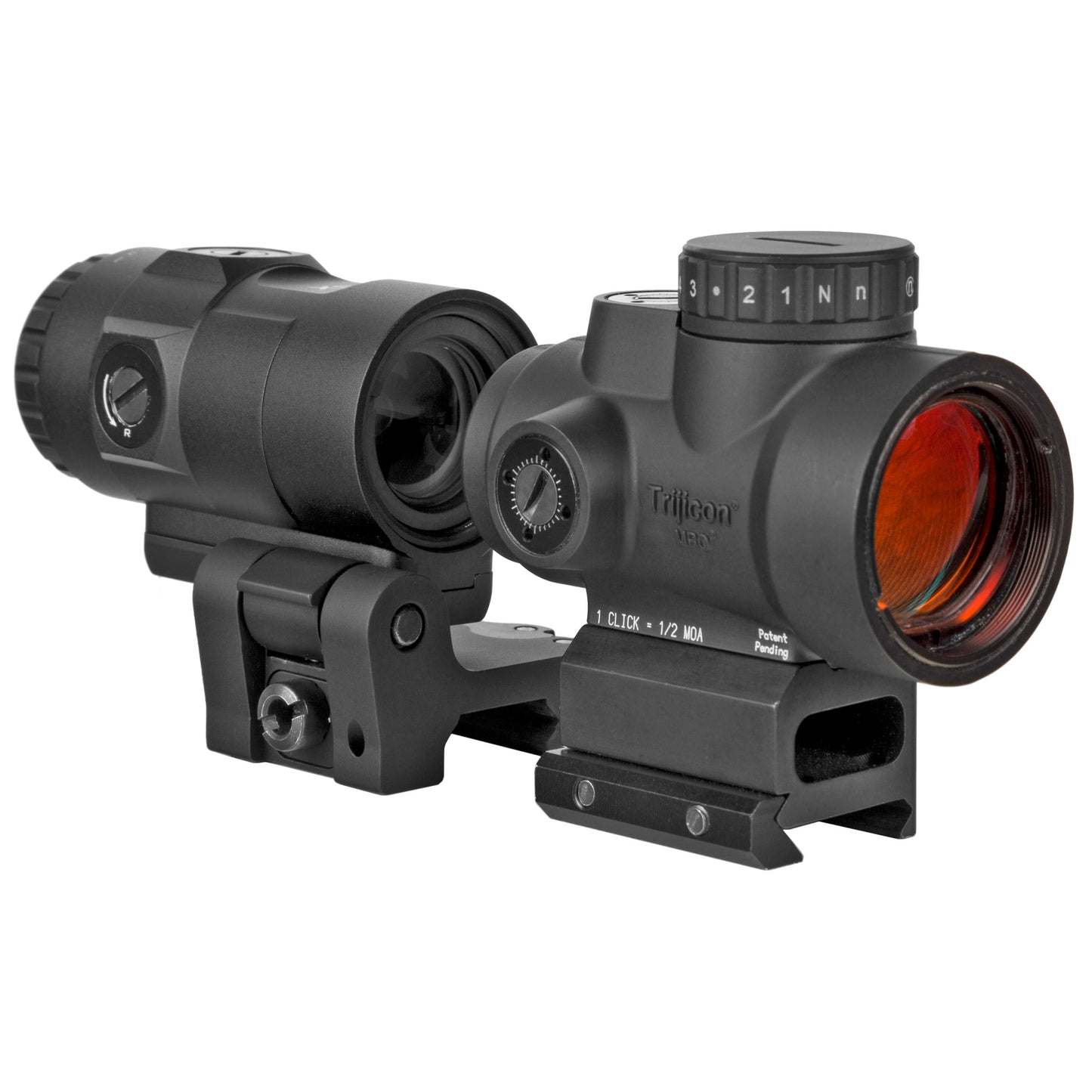 Trijicon MRO HD Red Dot 1x25 68MOA Circle 2MOA Dot w/ Full Co-Witness Mount & 3X Magnifier